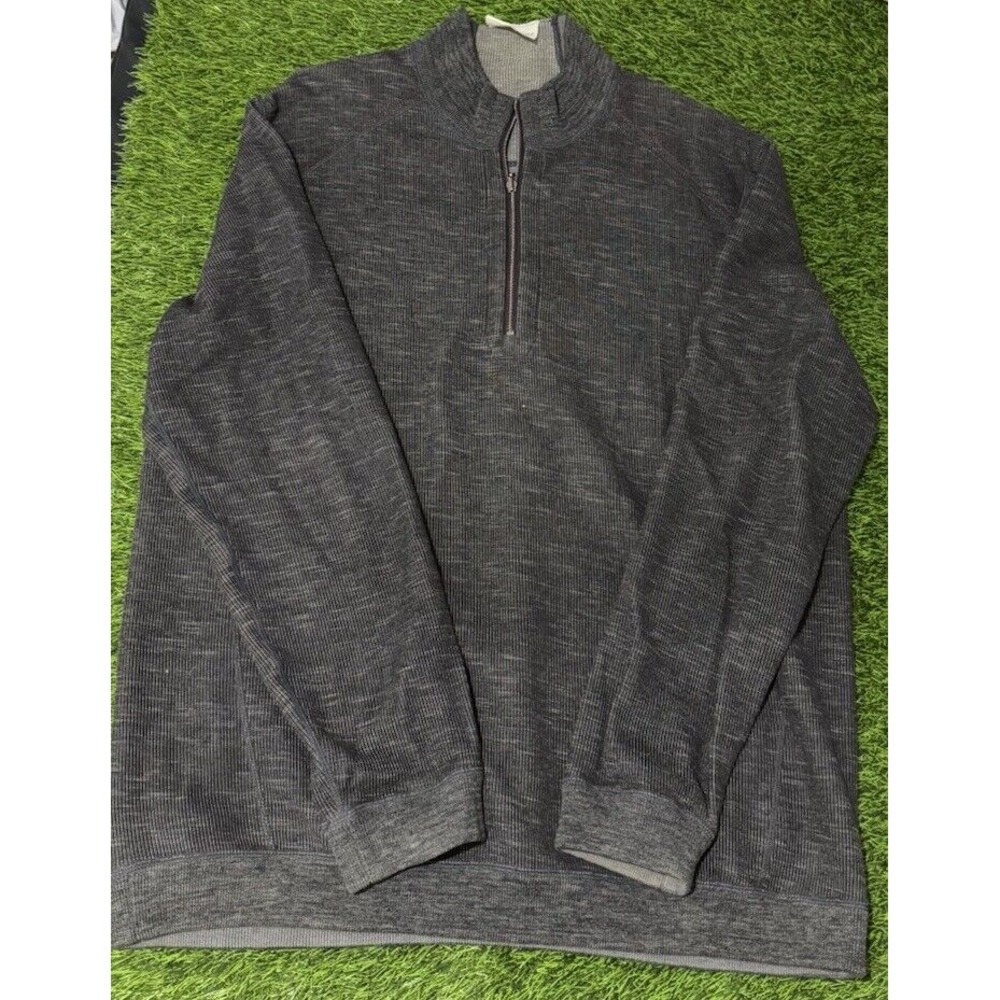 Tommy Bahama Mens Blue 1/4 Quarter Zip Reversible Pullover Sweater Estimated XXL